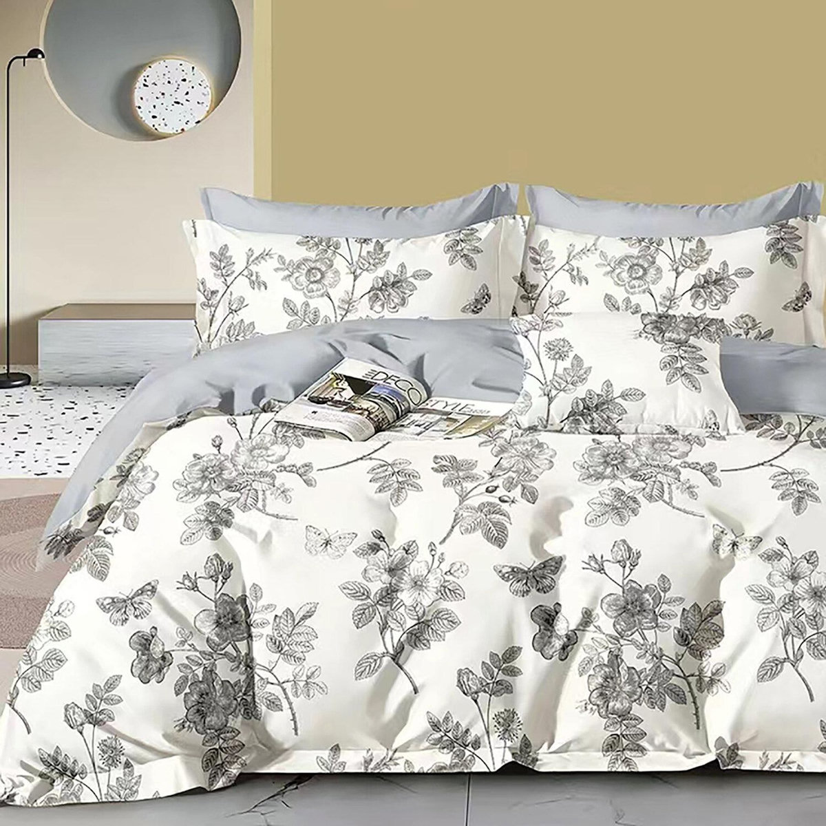 Home collection Parure housse de couette 100 % coton 57 fils Jouvelle