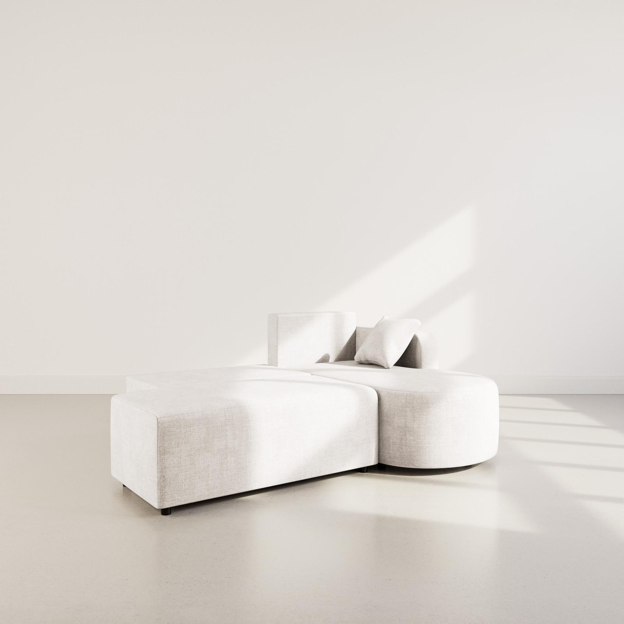 Voir la diapositive 2 : BEST MOBILIER Miro - canapé d'angle droit 4 places convertible avec coffre en velours texturé