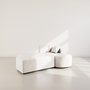 Voir la diapositive 2 : BEST MOBILIER Miro - canapé d'angle droit 4 places convertible avec coffre en velours texturé