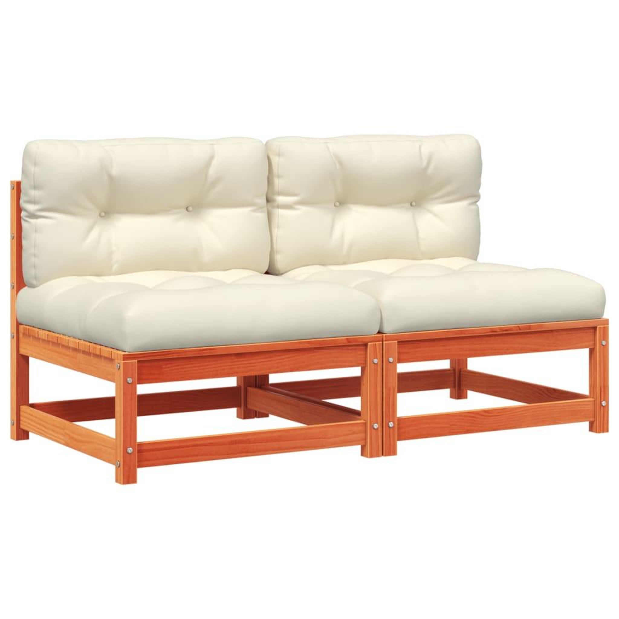 Voir la diapositive 2 : VIDAXL Canapes de jardin sans accoudoirs coussins 2pcs bois massif pin