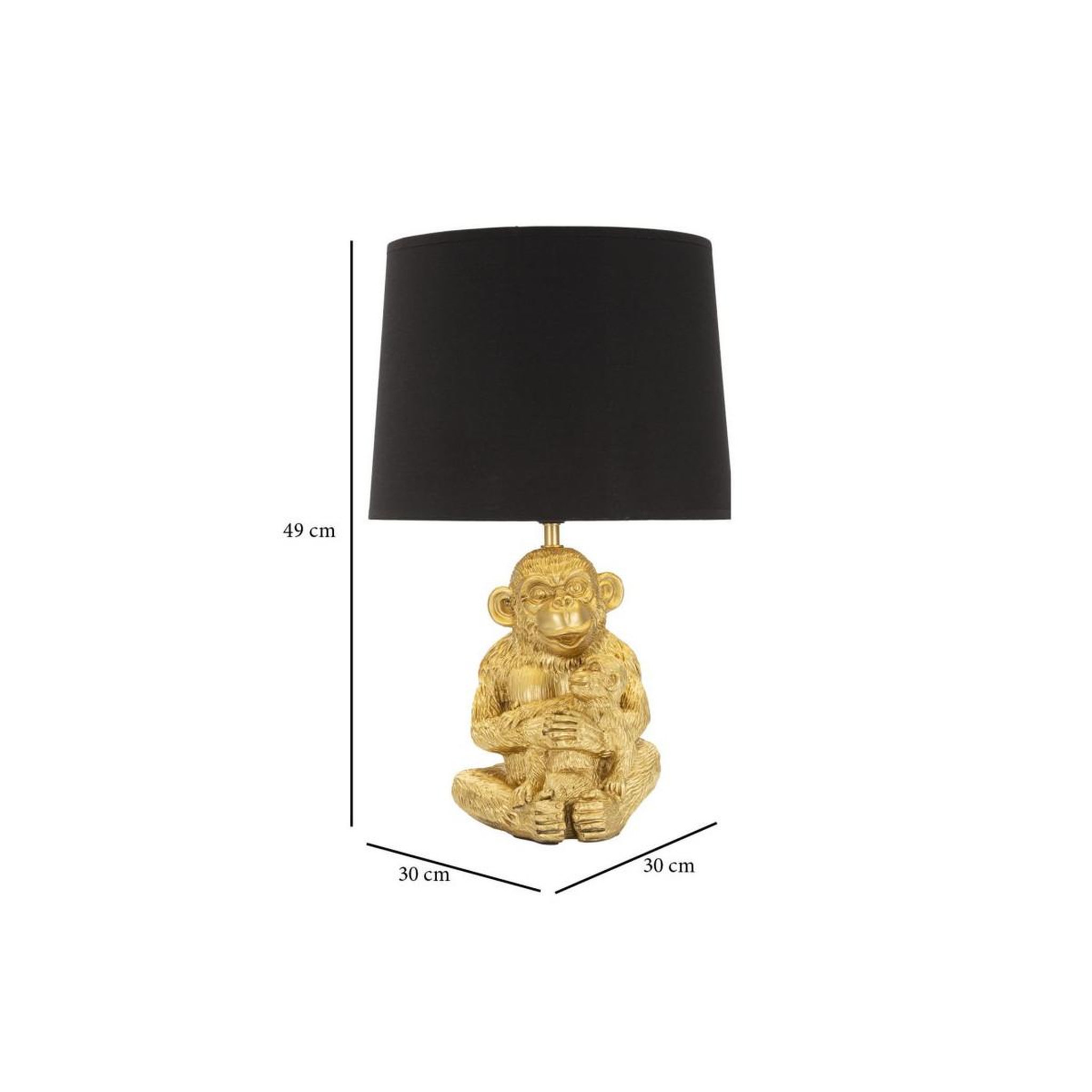 Voir la diapositive 6 : Paris Prix Lampe à poser design  monkey mum  49cm or & noir