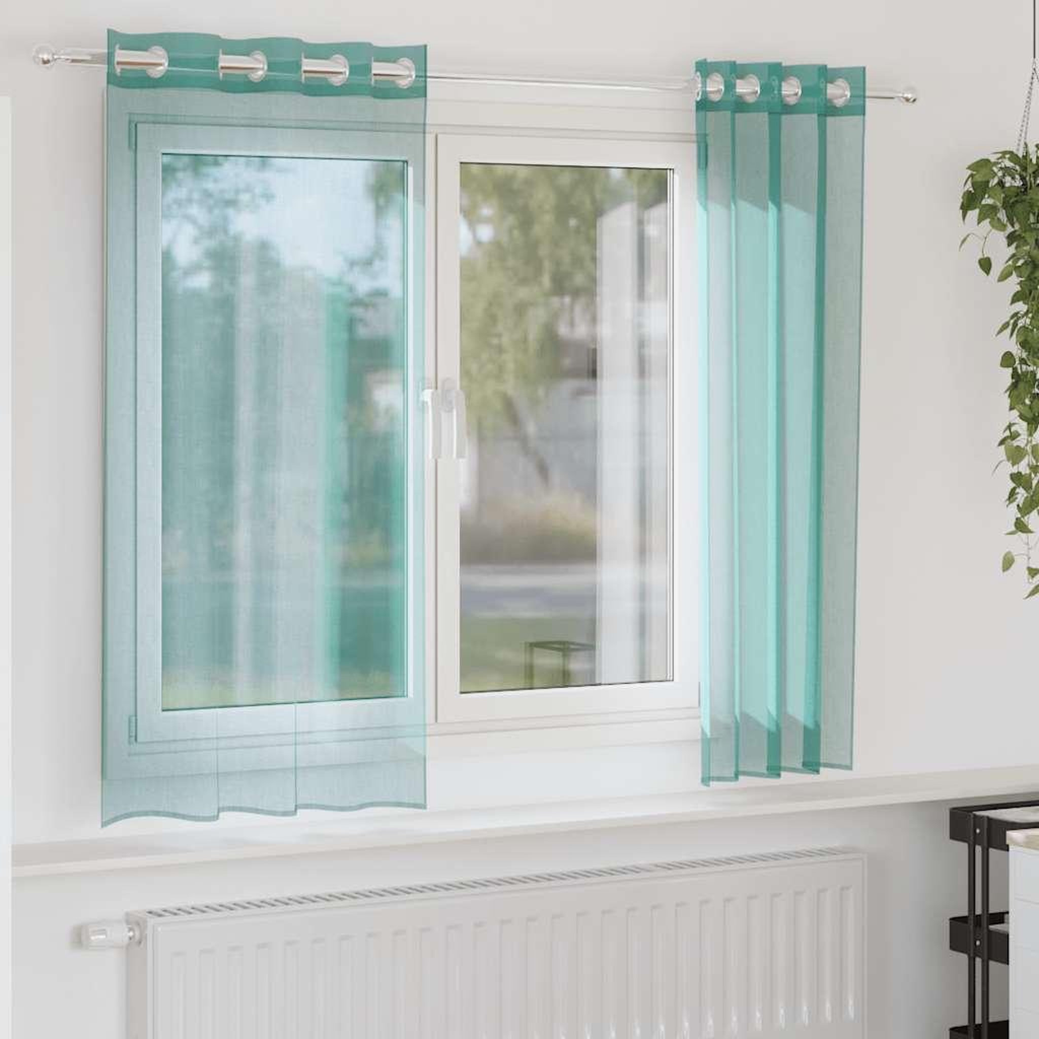 VIDAXL Rideaux en voile avec œillets 2 pcs turquoise
