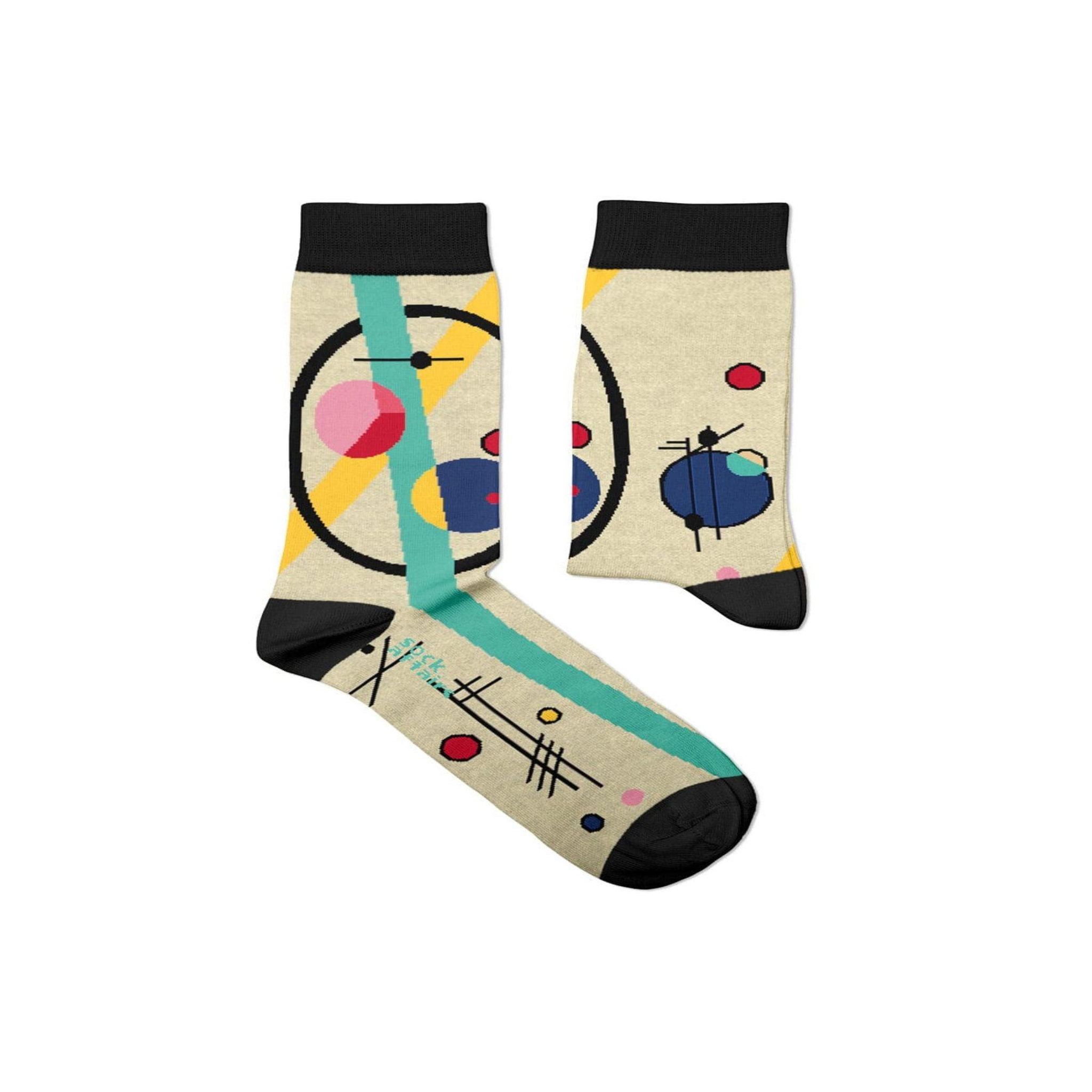 SOCK AFFAIRS Chaussettes cercles dans un cercle, kandinsky. Coloris disponibles : Blanc