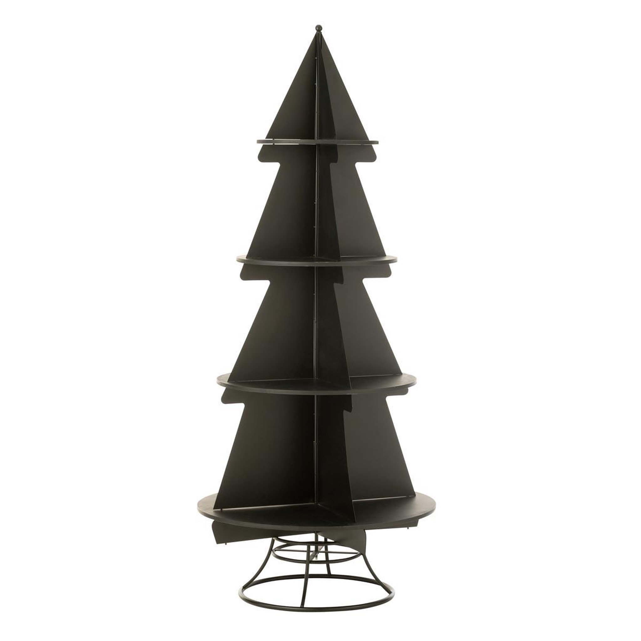 J-LINE Étagère sapin 4 niveaux  xmas  214cm noir
