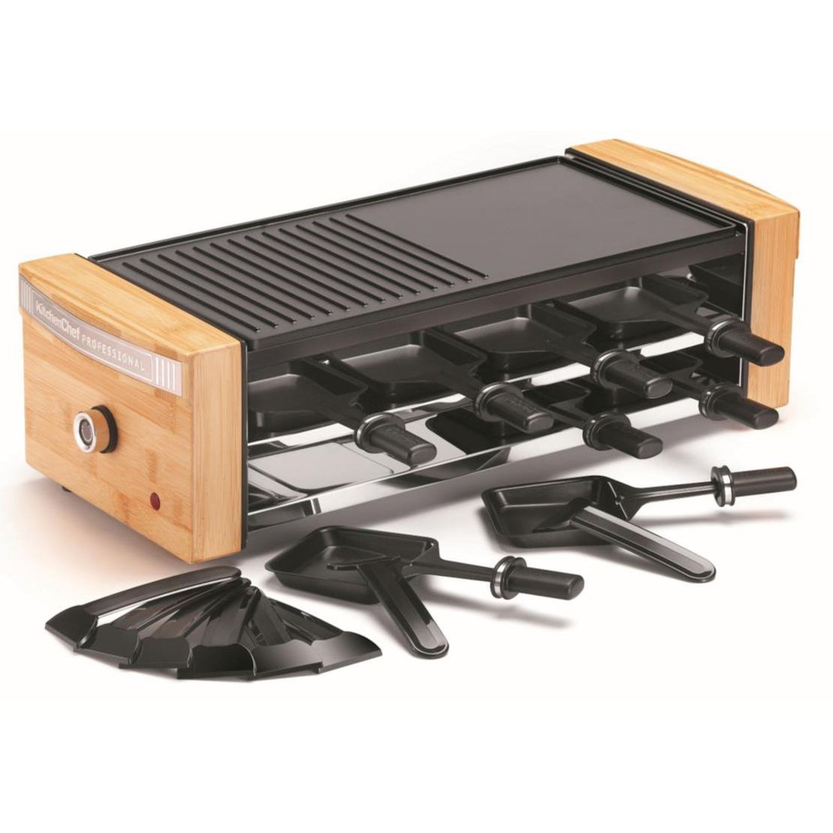 Kitchen chef Appareil à raclette 8 personnes 1200w - kc.woodlux8