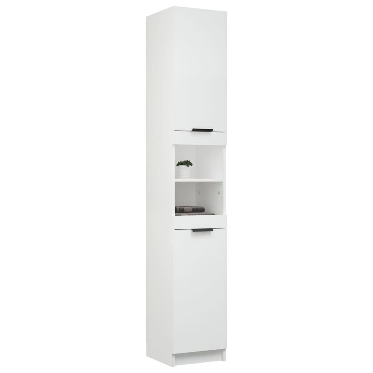 VIDAXL Armoire de salle de bain blanc 32x34x188,5 cm bois d'ingenierie