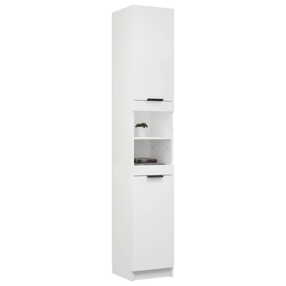 VIDAXL Armoire de salle de bain blanc 32x34x188,5 cm bois d'ingenierie
