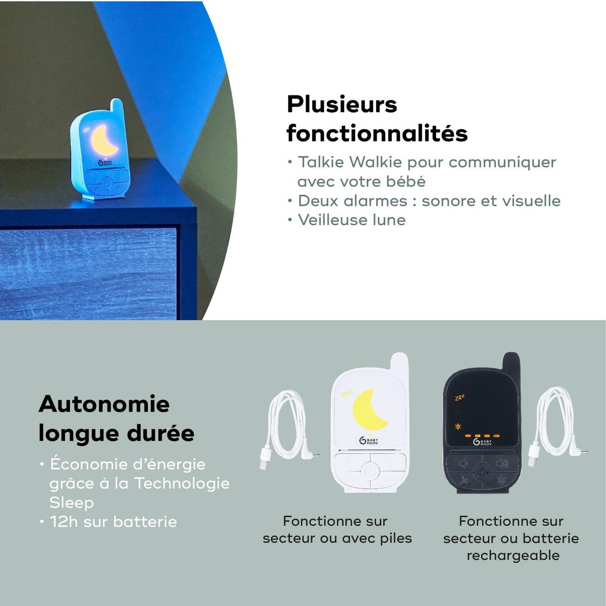 BABYMOOV Babyphone audio Handy Care Babymoob - 500m de portée