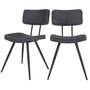 Voir la diapositive 1 : Rendez vous déco Lot de 2 chaises en cuir synthétique gris / noir-Texas