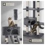 Voir la diapositive 5 : tectake Arbre à chat 243 à 260 cm avec griffoir et plateforme d'escalade gris