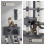Voir la diapositive 5 : tectake Arbre à chat 243 à 260 cm avec griffoir et plateforme d'escalade gris