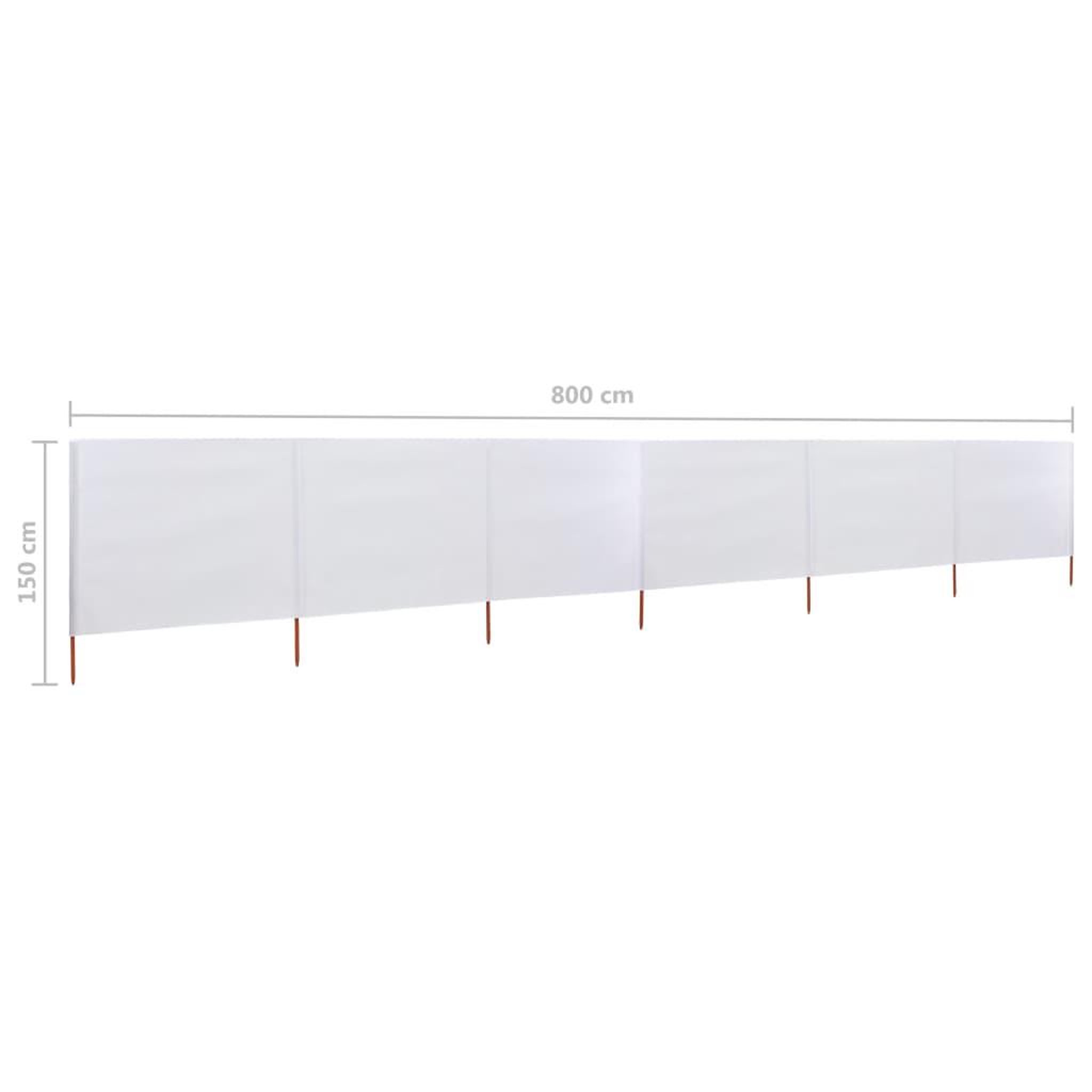 Voir la diapositive 6 : VIDAXL Paravent 6 panneaux Tissu 800 x 120 cm Blanc sable