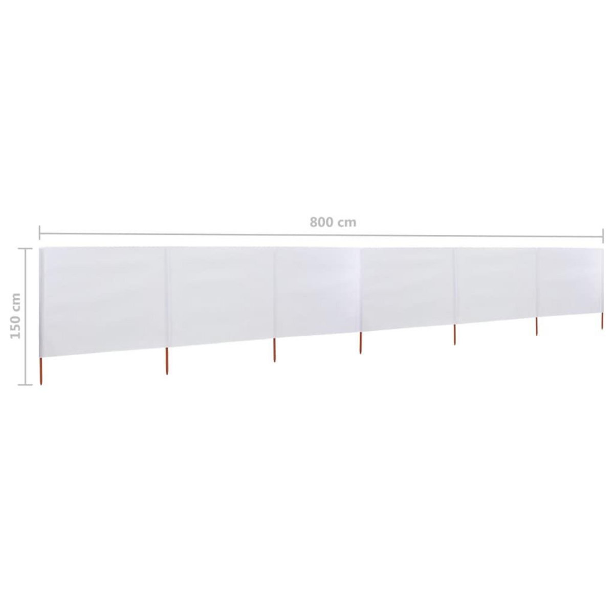 VIDAXL Paravent 6 panneaux Tissu 800 x 120 cm Blanc sable