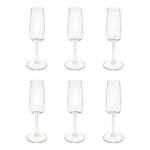 SECRET DE GOURMET Lot de 6 Flûtes à Champagne  Tanya  22cl Transparent