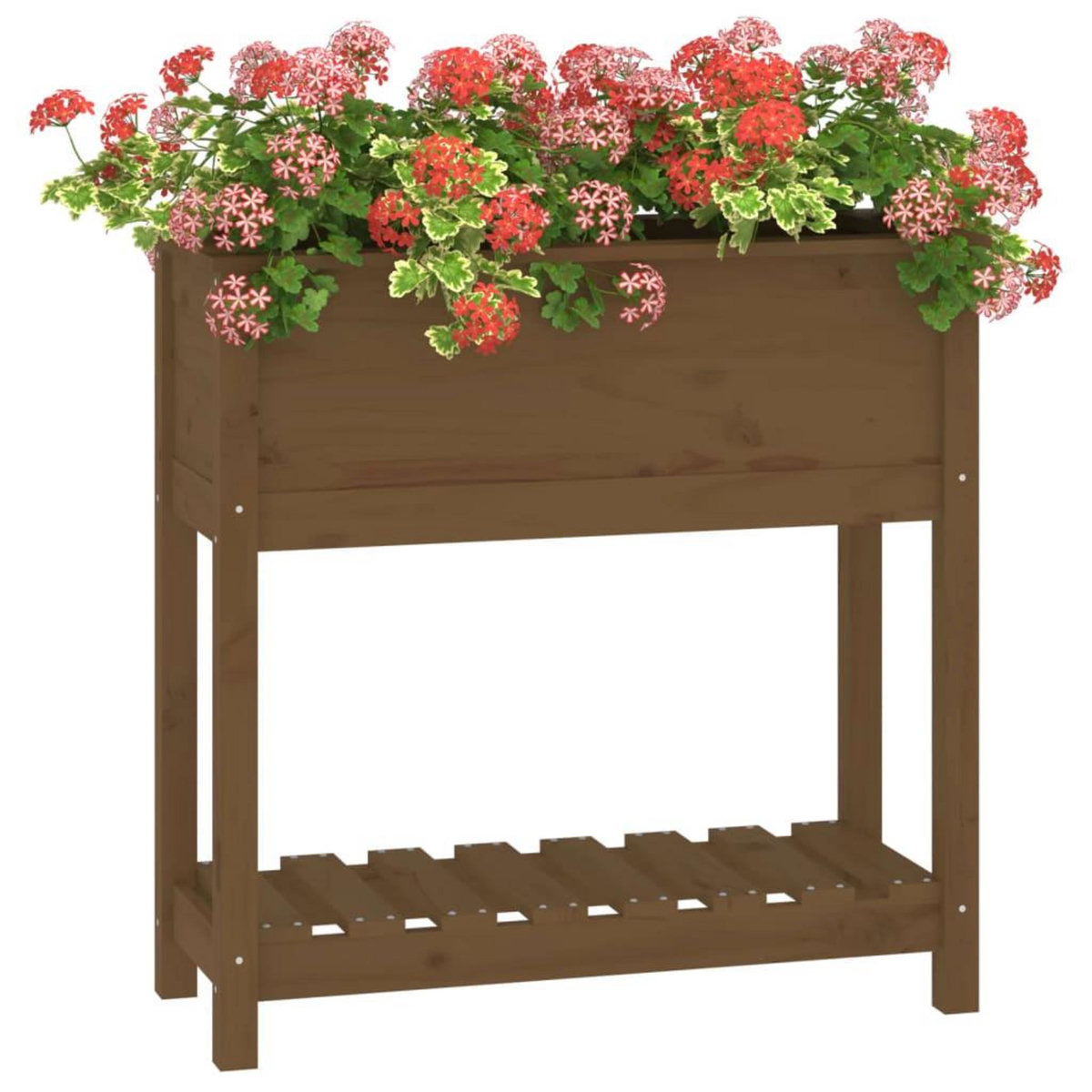 VIDAXL Jardiniere avec etagere Marron miel 82,5x34,5x81 cm Bois de pin