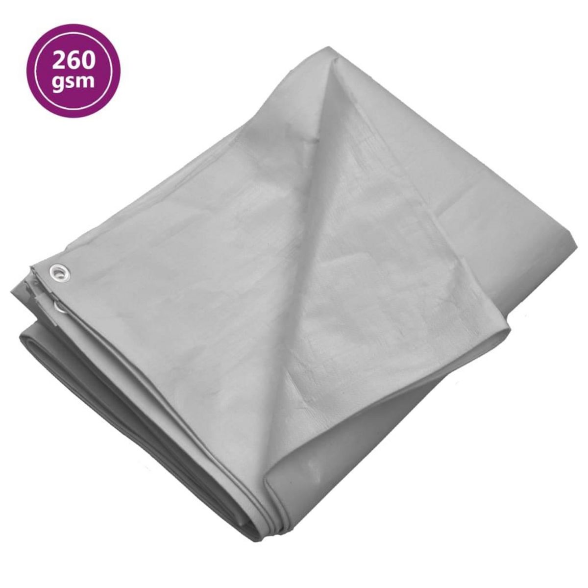 VIDAXL Bache 260 g/m^2 8x12 m Gris PEHD