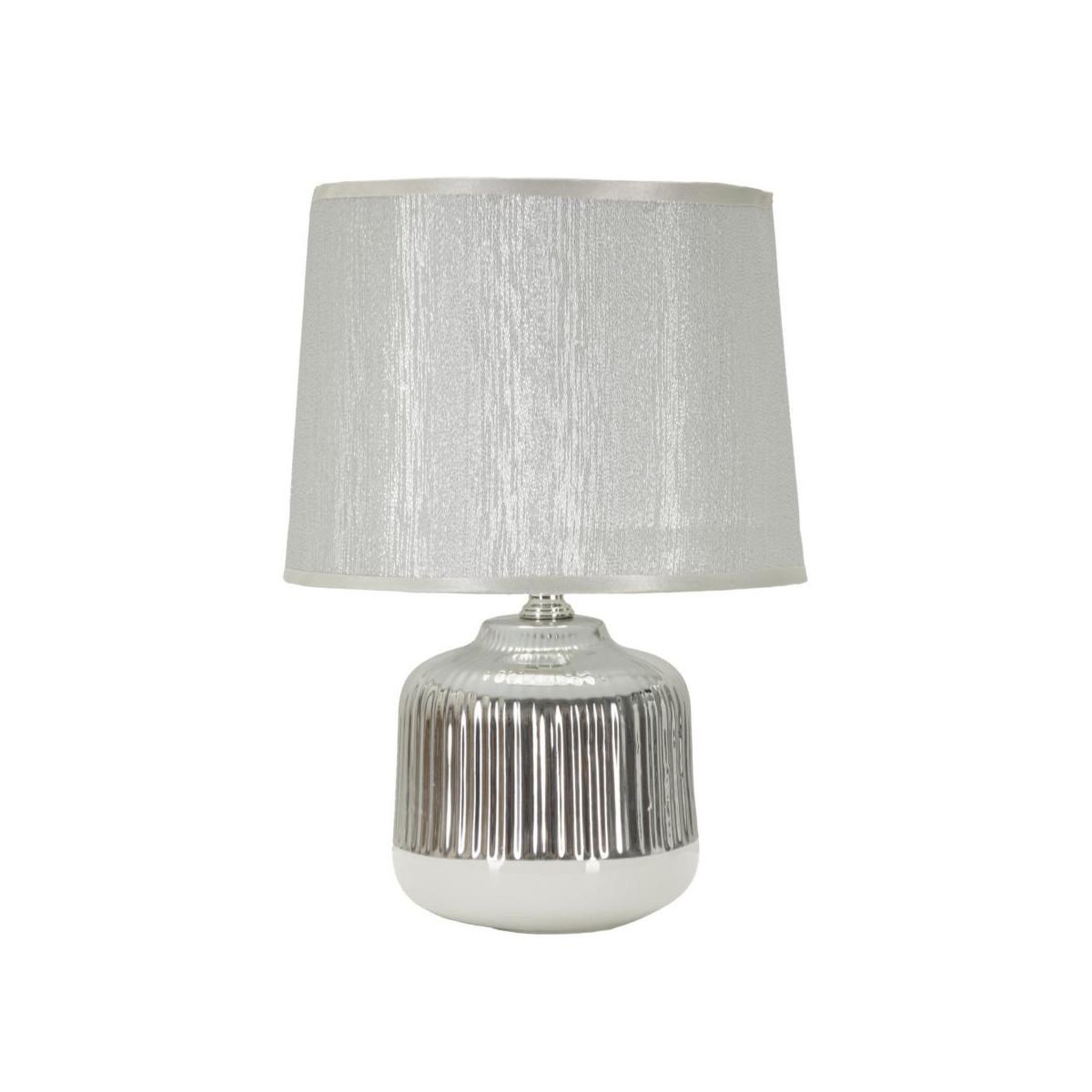 Paris Prix Lampe à poser en céramique  lucina  29cm argent & blanc