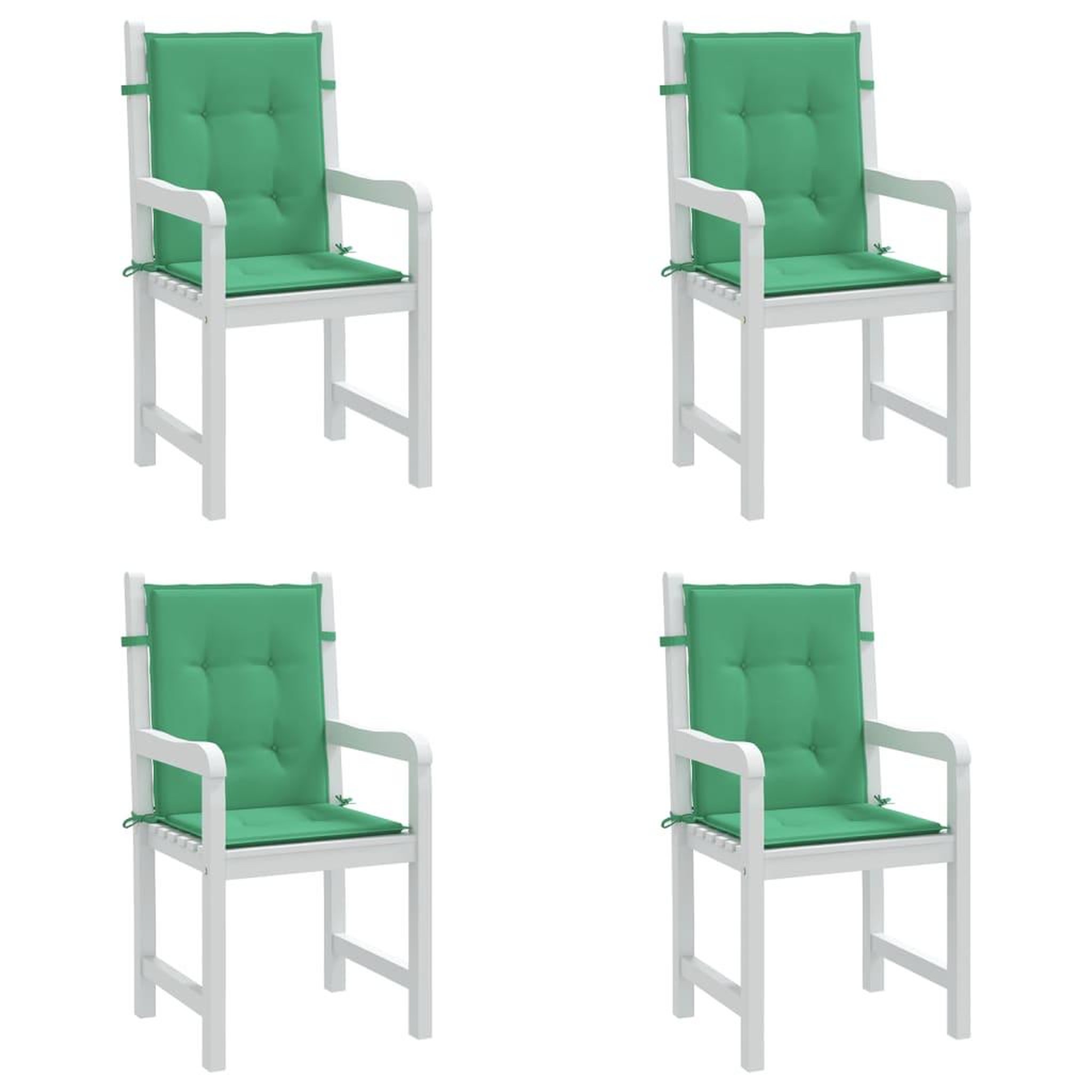 Voir la diapositive 4 : VIDAXL Coussins de chaise de jardin a dossier bas lot de 4 vert