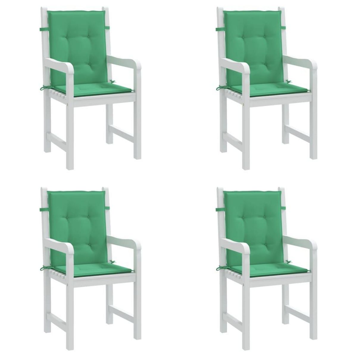 VIDAXL Coussins de chaise de jardin a dossier bas lot de 4 vert