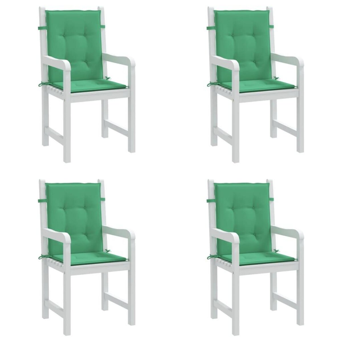 VIDAXL Coussins de chaise de jardin a dossier bas lot de 4 vert