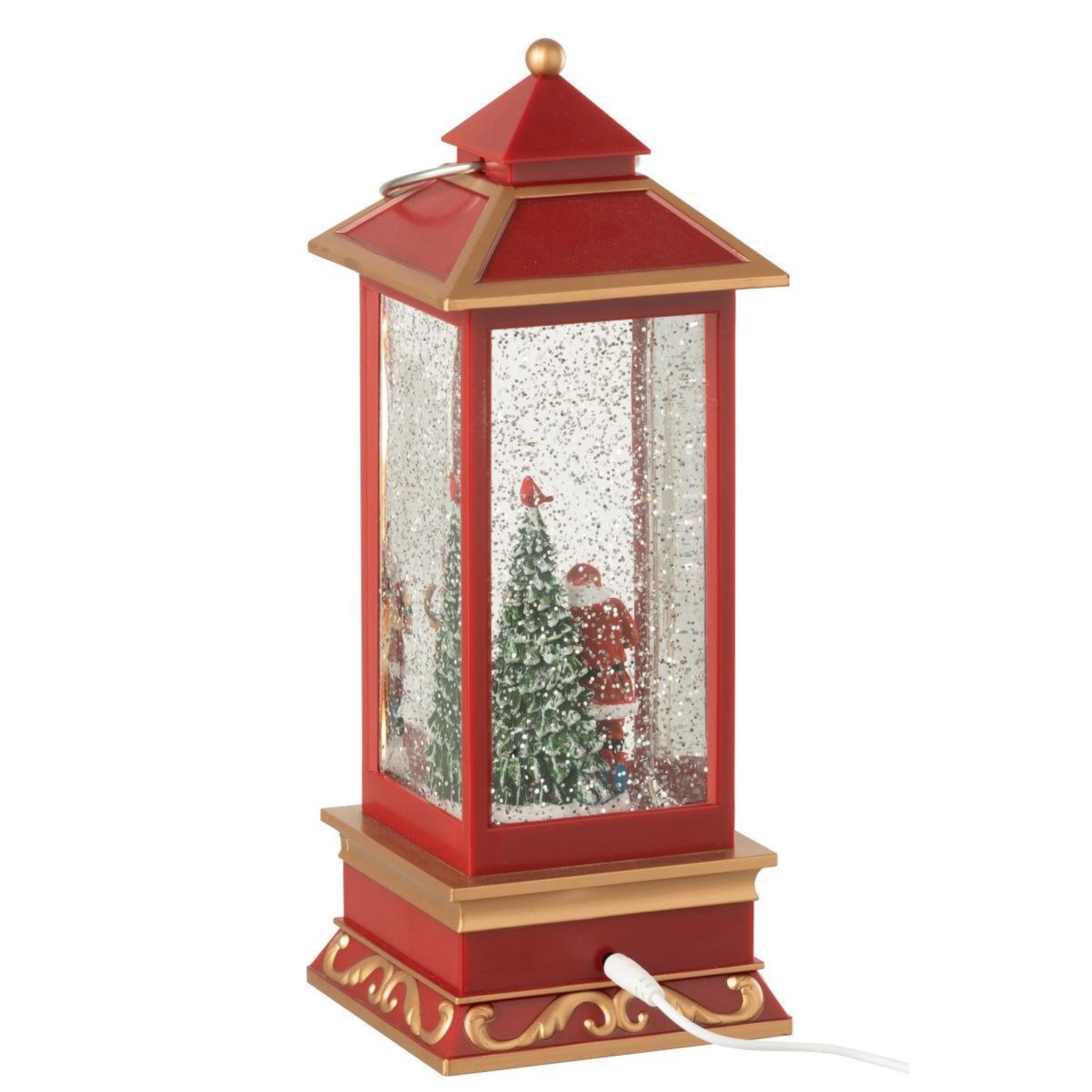 Voir la diapositive 2 : J-LINE Lanterne lumineuse  père-noël  27cm multicolore