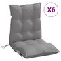 Voir la diapositive 2 : VIDAXL Coussins de chaise a dossier bas lot de 6 gris tissu oxford