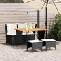 Voir la diapositive 1 : VIDAXL Ensemble a manger de jardin 4 pcs avec coussins noir