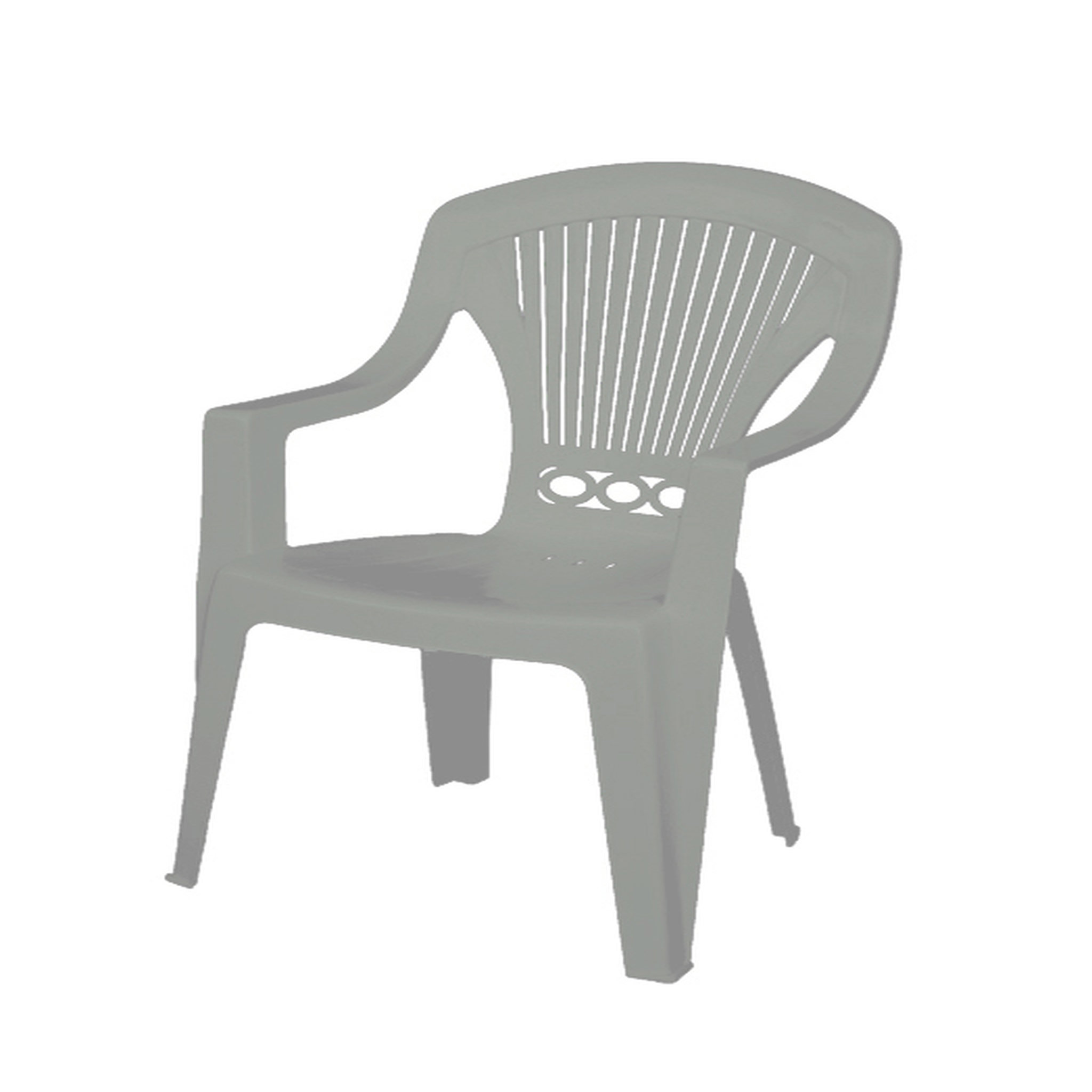 Voir la diapositive 3 : Lot de 8 fauteuils de jardin - Résine - Taupe - STRESA