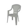 Voir la diapositive 3 : Lot de 8 fauteuils de jardin - Résine - Taupe - STRESA