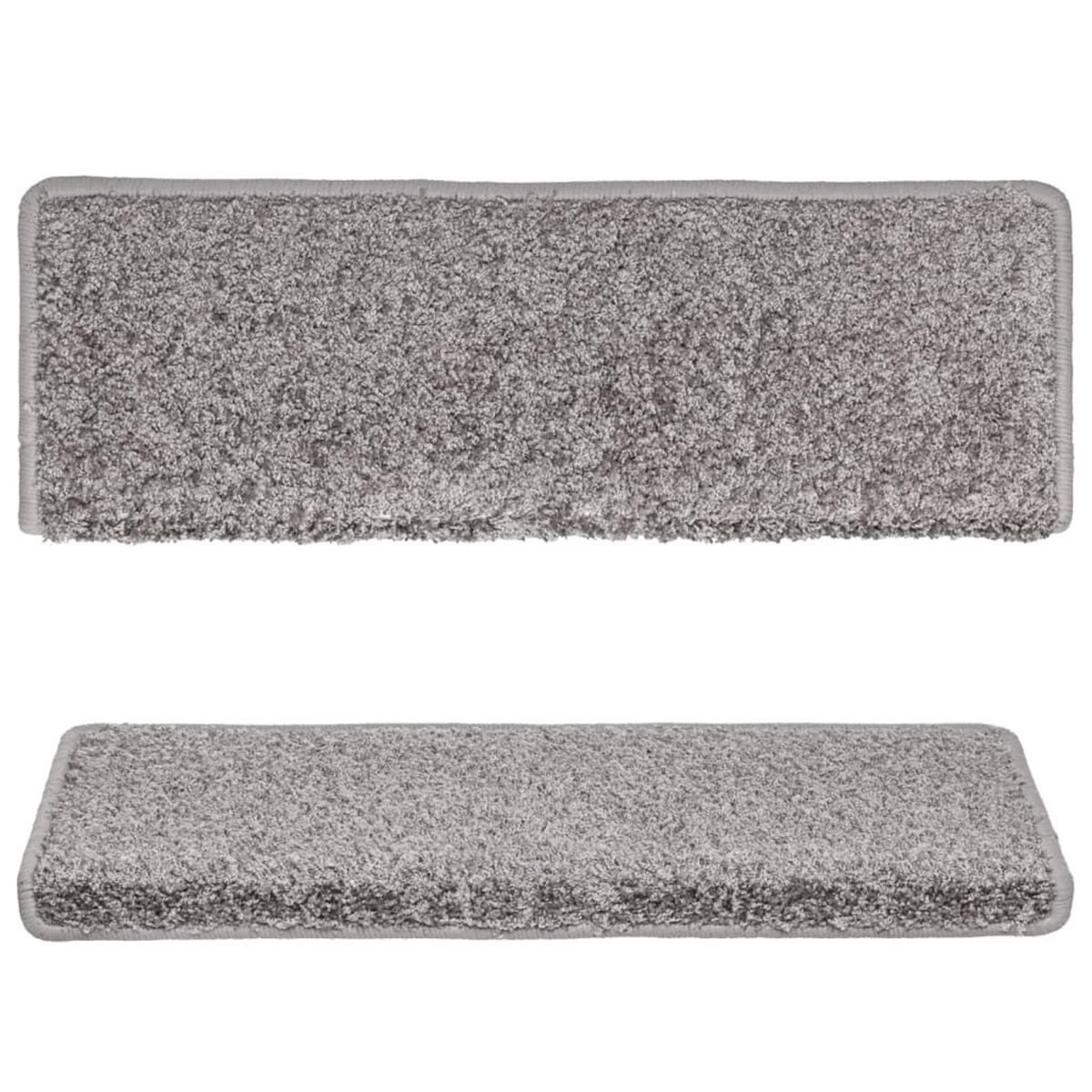 VIDAXL Tapis d'escalier 15 pcs 65x21x4 cm Gris