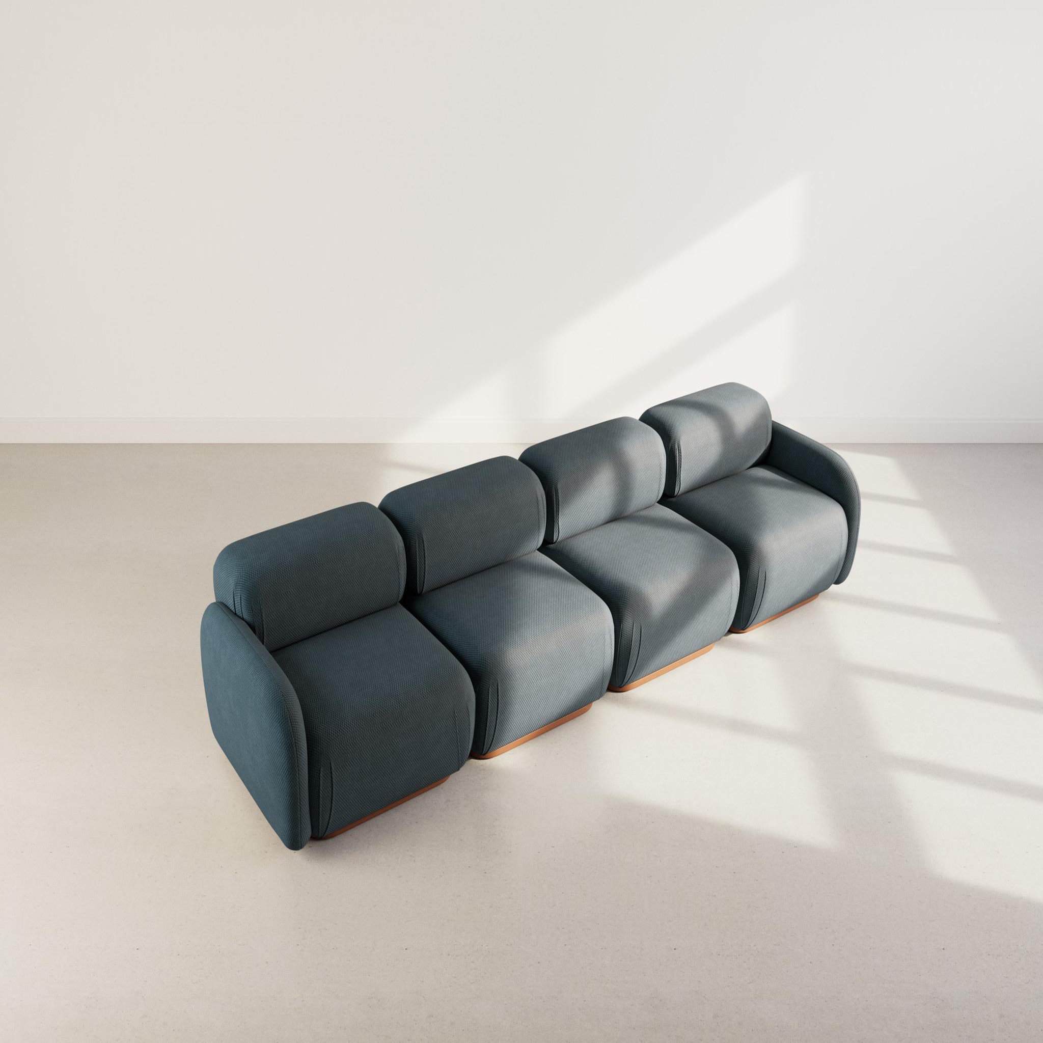 Voir la diapositive 3 : LISA DESIGN Penelope - canapé droit modulable 4 places en velours texturé