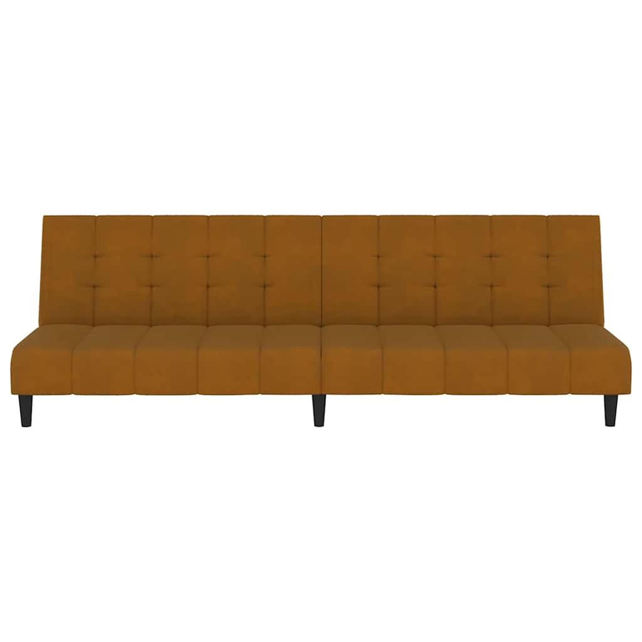 Voir la diapositive 5 : VIDAXL Canape-lit a 2 places marron velours