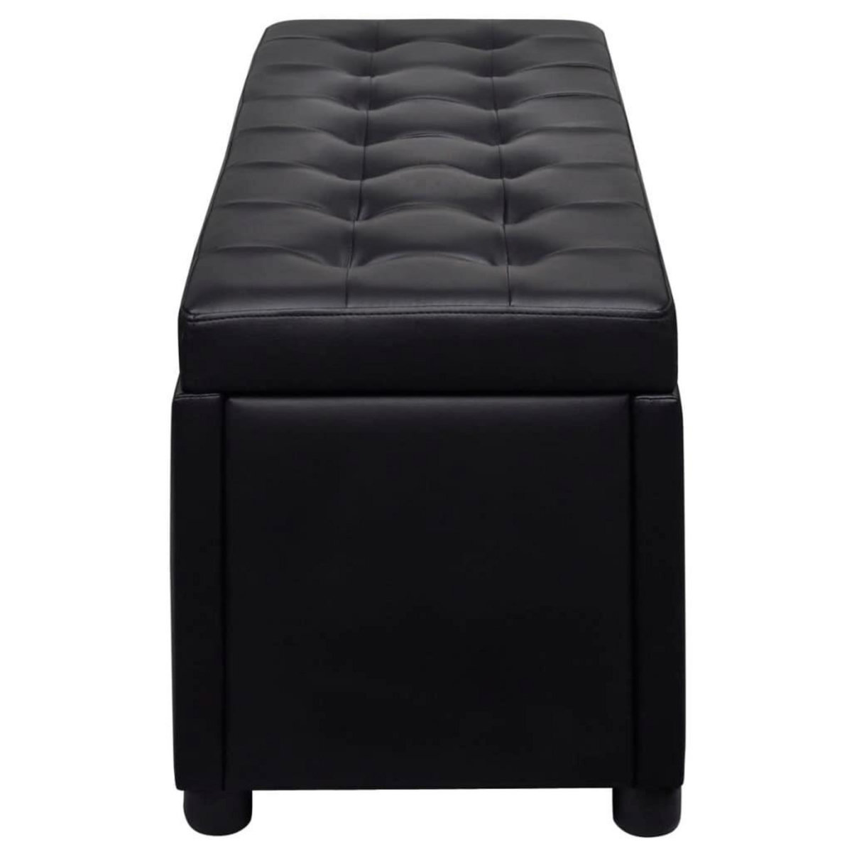 VIDAXL Pouf de rangement Cuir synthetique Noir