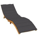 VIDAXL Coussin de chaise longue anthracite melange 200x50x4 cm tissu
