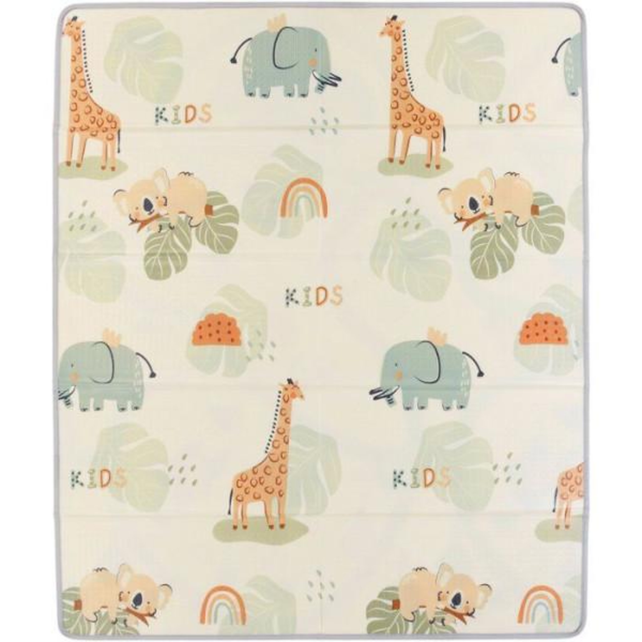TINEO Maxi tapis d'éveil - TINEO - Réversible - 150 x 180 cm - Face animaux / Face circuit de voiture