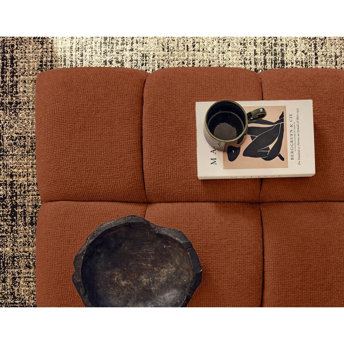 LISA DESIGN Suzano - pouf en tissu texturé