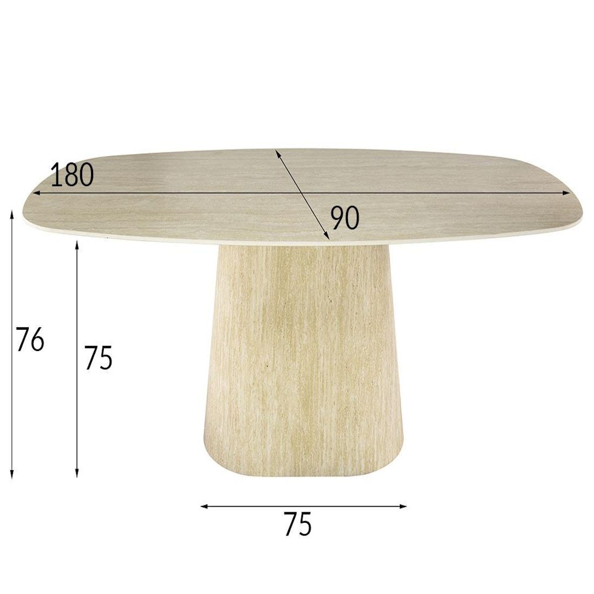 LISA DESIGN Aubin - table à manger - effet travertin - 4 à 6 personnes