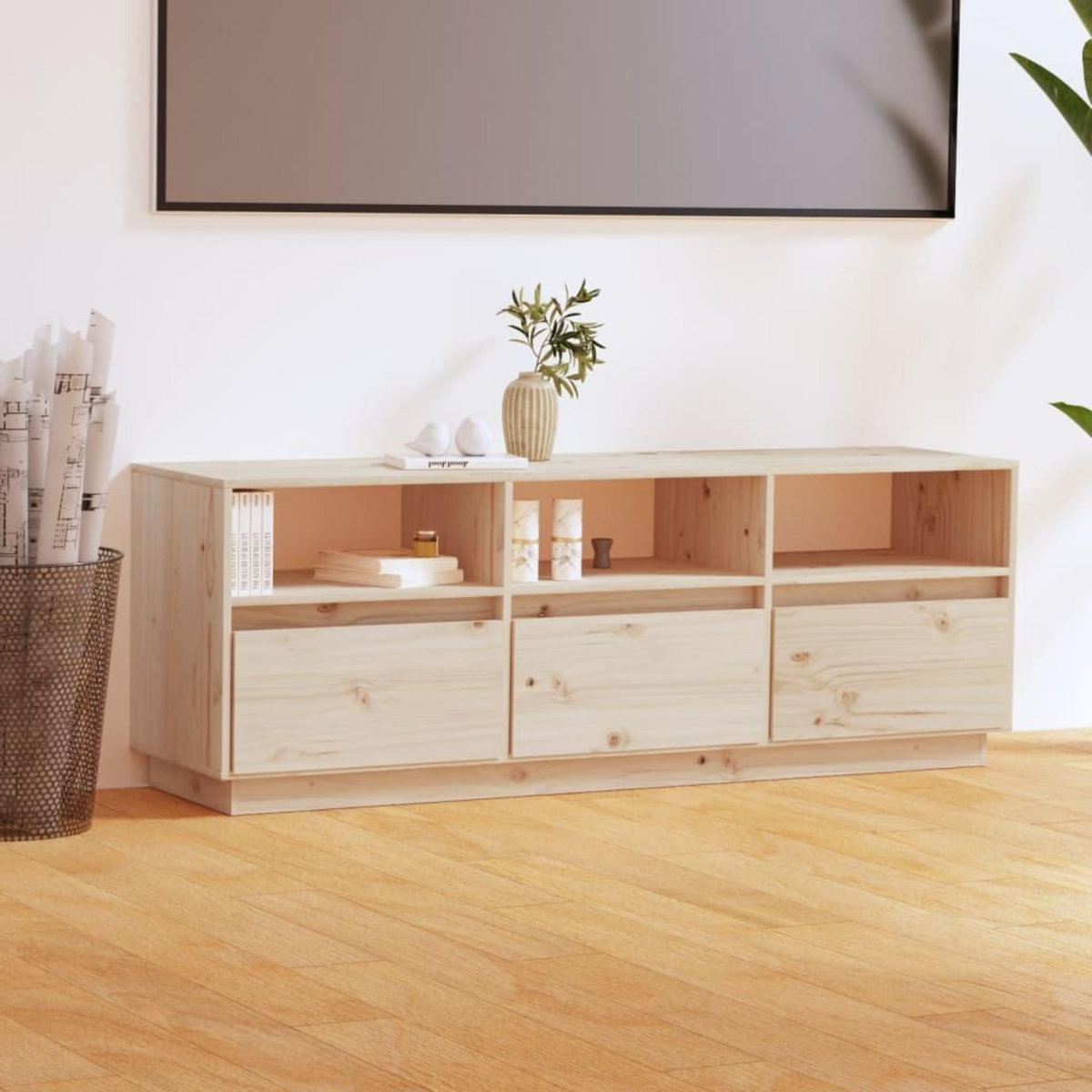 VIDAXL Meuble TV 140x37x50 cm Bois de pin massif