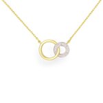 L'ATELIER D'AZUR Collier Or Jaune et Diamants - Motif Anneaux - Femme