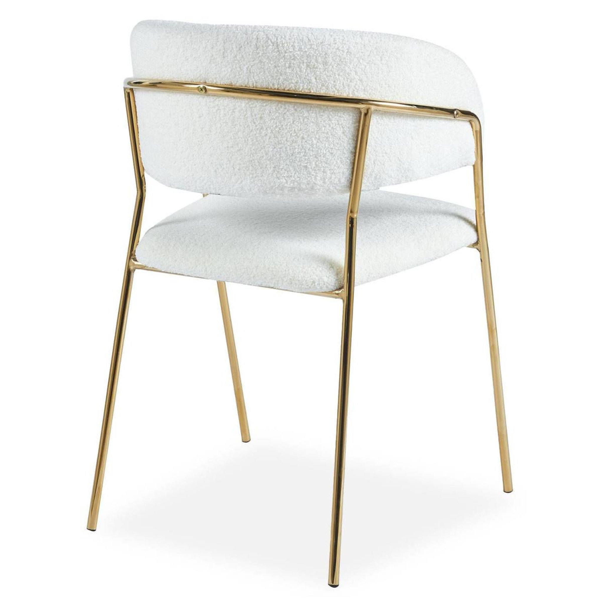Voir la diapositive 5 : Paris Prix Lot de 4 chaises en bouclette  batora  79cm crème & or