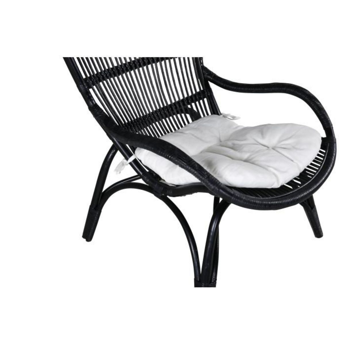 Paris Prix Fauteuil de Jardin en Rotin  Ella  131cm Noir