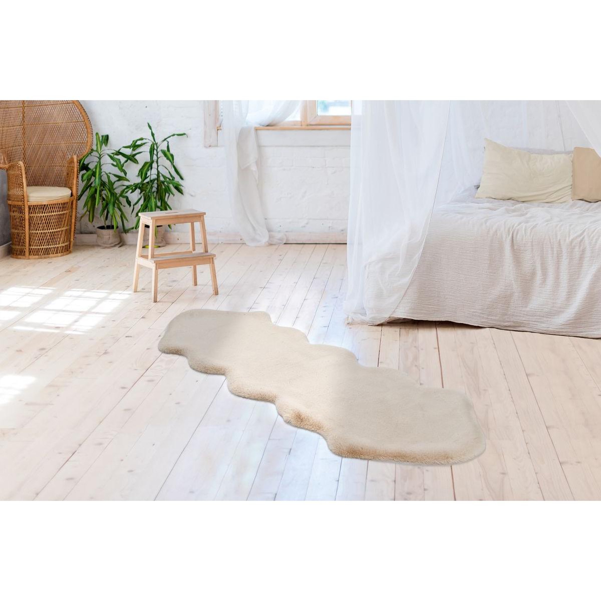 Voir la diapositive 2 : Paris Prix Tapis déco  sheep  60x180cm crème