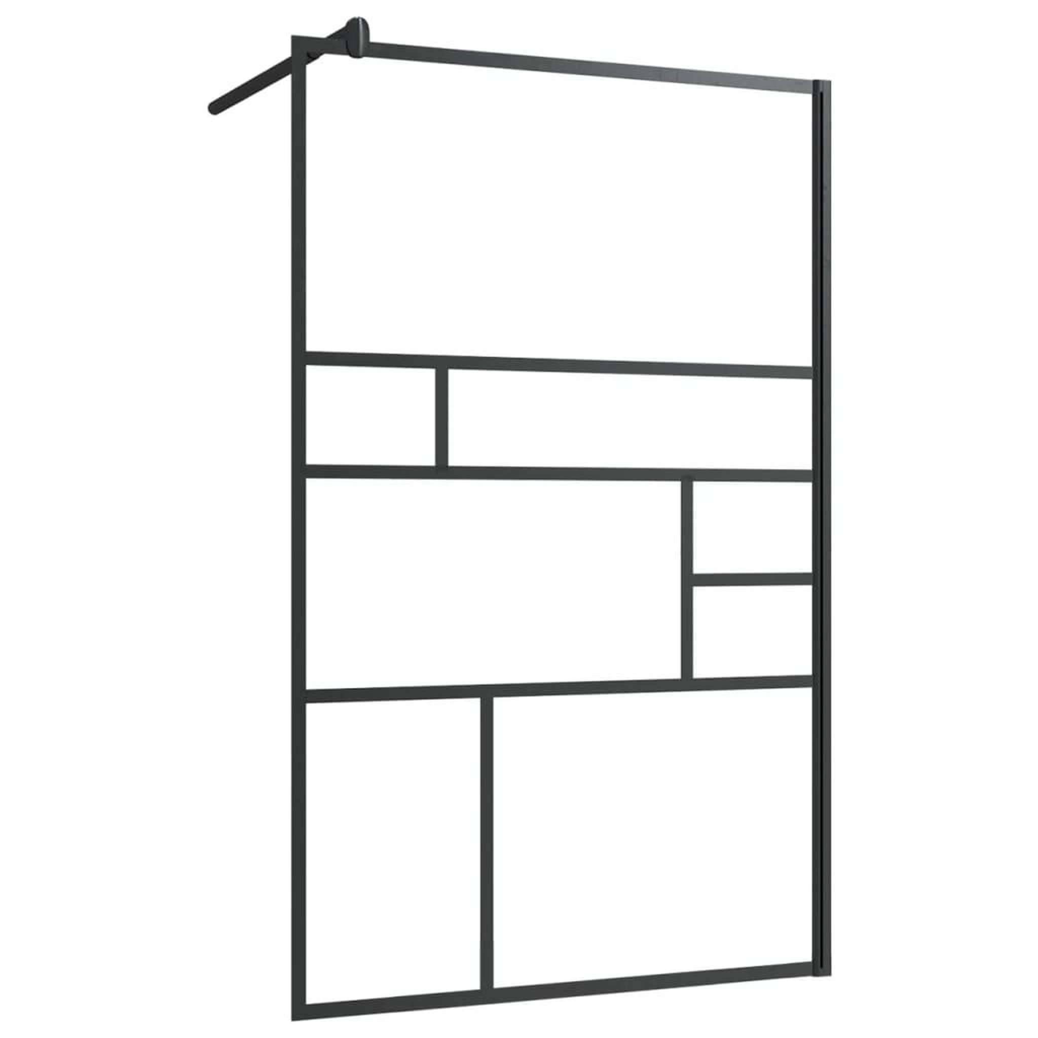 Voir la diapositive 2 : VIDAXL Paroi de douche a verre ESG transparent 100x195 cm Noir