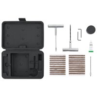 MINI Kit de réparation pour crevaison Pneu - Coffret Noir de 53 pcs -  Outils Métalliques + 25 mèches