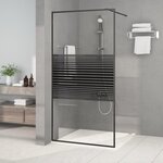 VIDAXL Paroi de douche Noir 100x195 cm Verre ESG transparent