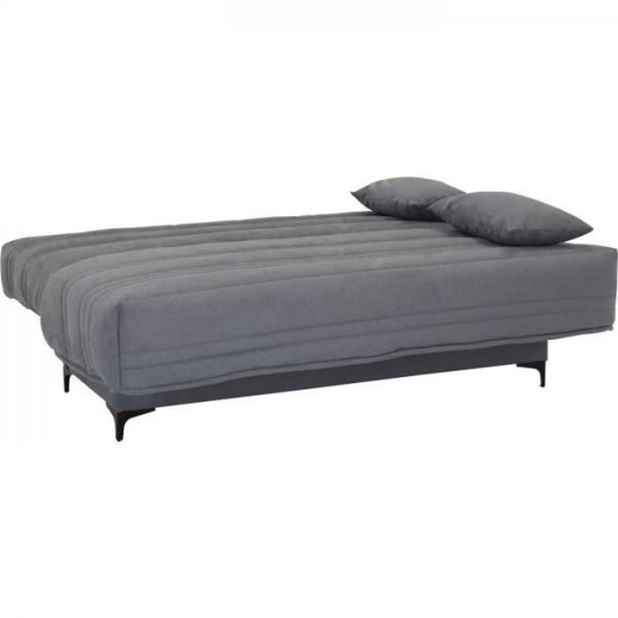 Voir la diapositive 5 : MARKET24 Banquette clic clac 3 places - Tissu gris moyen - L199 x P96 x H103 cm - KRISTEN - Style contemporain