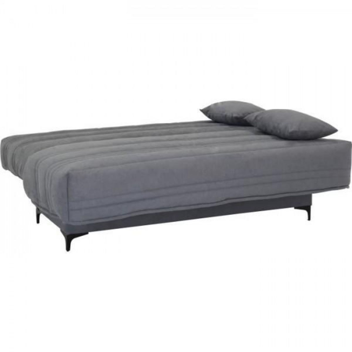 MARKET24 Banquette clic clac 3 places - Tissu gris moyen - L199 x P96 x H103 cm - KRISTEN - Style contemporain