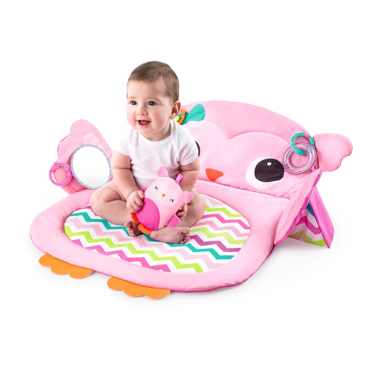 Bright Starts Tapis d'Eveil Hibou Tummy Time Prop & Play