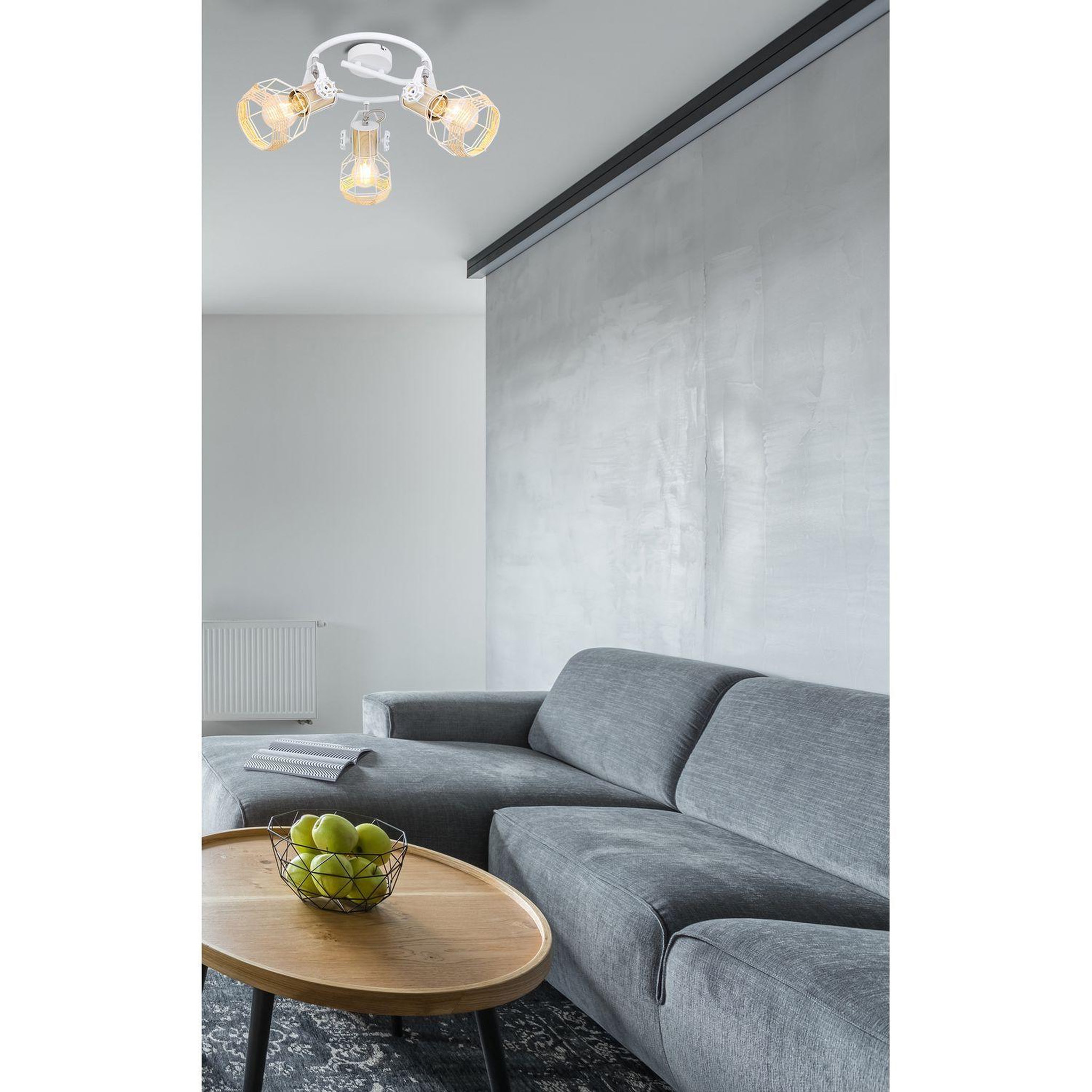 Voir la diapositive 4 : GLOBO Spot plafonnier design scandinave bana - 3 ampoules - blanc