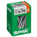 CENTRALE BRICO Lot de 30 vis acier tête fraisée torx SPAX, Diam.6 mm x L.70 mm